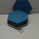 LAJAR 8 Pcs Self Adhesive Felt Bulletin Board Tiles (Large), Hexagon Color Felt Pin Board Wall Tiles for Photos, Pictures, Memos (Cyanine Large)