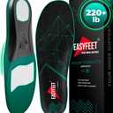220+ lbs Plantar Fasciitis High Arch Support Insoles Men Women - Flat Feet Orthotic Inserts Standing All Day - Work Boot Shoe Insoles - Shoe Sole Flat Foot Heavy Men (S (Men 7-8.5/Women 8-9.5), Black)