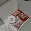 UNIQOOO Christmas Acrylic Red Photo Frame Ornaments for Display Picture, 2 x 3 inch Festive Hanging Decoration, Double-Sided Picture Frames for Holiday Season, Home, Party, Xmas Tree Decorations