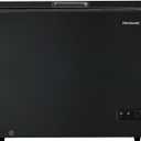 FRIGIDAIRE EFRF7003-BLACK Chest Deep Freezer, 7 Cu. Ft, Black Adjustable Thermostat-Removable Vinyl Coated Wire Basket-Easy Defrost Drain