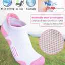 Heyoboy Womens Athletic Running Cotton Socks, Thick Cushioned Anti-blister Wicking Ankle Socks 5 Pairs (M)
