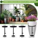 2 Pack Adjustable Height Planter Inserts for Large Pots, Iron Rise Plant Fillers Risers, Metal Planter Lift Insert for Square Round Taper Pots(6" 8" 10" Base or Top)(12-22'')