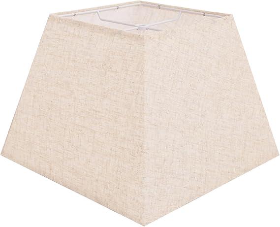 Beige Lamp Shade, 8''x8 '' Top 13''x13 '' Bottom 10'' Height, Square Lampshade Replacement Lamp Shade Natural Linen Hand Crafted for Table Lamps Floor Lamps Pendant Light, Assembly Required