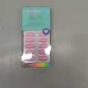BTArtbox Press On Nails Almond - Pastel Baby Pink Short Press On Nails with Glue for Women, Opaque Soft Gel Glue On Nails in 16 Sizes - 32 Stick On Nails Kit, Bounce Kiss
