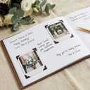 Wedding Guest Book - Wood Cover Scrapbook Rustic Guest Book 30 White Pages 6.9”×10” Guestbook for Wedding Reception, Travel Wedding, Birthday, Baby Shower, Bridal Shower
