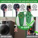 POWGRN NEMA 14-50P to NEMA 14-50R 50 Amp RV/EV Extension Cord 75 FT Outdoor with Grip Handle, Flexible Heavy Duty RV Power Cord Waterproof, 50A 125/250V 6250/12500W STW, Black-Green, ETL Listed