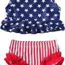 YOUNGER TREE Toddler Baby Girls Summer Swimsuit Sleeveless Striped Swimwear Two-Piece Suit Beach Bikini (Red, S) 18-24M