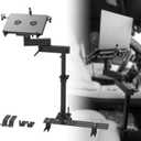 MELIPRON Vehicle Laptop Mount, HeavyDuty Aluminum & Steel Car Laptop Stand for Trucks Vans, Computer Holder with 2 Cooling Fans, Adjustable Height Tilt & 360 Swivel