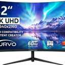 XUNDEFINED 32 Inch 4K 60Hz Curved Monitor, UHD(3840 x 2160) VA Computer Monitor, 3000:1 Contrast, sRGB 120%, Blue Light Filter, Free-Sync with HDMI, DisplayPort for Home and Office