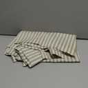 jinchan Striped Linen Kitchen Tier Curtain Farmhouse Cafe 30 Inch Small Window Balanced Stripe Half Window Curtains for Living Room Bathroom Laundry 3 Panels Green on Linen