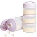 Termichy Stackable Formula Dispenser Portable Milk Powder Container, 2 Pack, Light Purple