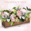 Pink Flower Centerpieces for Table, Pre-Made Artificial Peony Hydrangea Centerpieces for Dining Table Wood Fake Flowers Decorations for Wedding Living Room Office Bar Kitchen Table