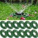 Ziliny 10 Pack Sprinkler Head Protector Donut, 1.57'' ID / 4.65'' OD Fits Pop Up & Fixed Spray Heads, Plastic Lawn Sprinkler Ring Prevents Grass Overgrowth & Mower Damage, Green