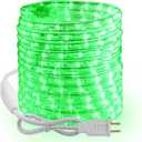 Brizled Green Rope Lights, 18ft 216 LED Christmas Rope Lights Connectable, 120V Plugin Green Tube Light Waterproof Indoor Outdoor Clear Christmas Tube Light for Xmas Patio Garden Party Home Decoration