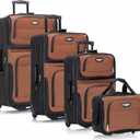 Travel Select Amsterdam Softside Expandable Luggage with Rolling Wheels, Orange, 4-Piece Set (15/21/25/29)
