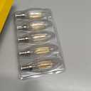 Ascher E12 LED Classic Candelabra Clear Light Bulb, 4W, Equivalent 40W, Warm White 2700K, Non-Dimmable, Filament Clear Glass, Pack of 5