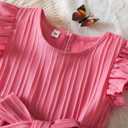 TTYAOVO Girl Casual Dress Summer Tutu Party Dresses (Pink)