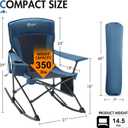 Portal Outdoor Rocking Chair Camping Folding Portable Rocker with Cup Holder Side Pocket Carry Bag, Support 350LBS (Midnight Blue), 18 Inches X 24 Inches X 20 Inches
