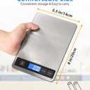 Food Scale - 15kg/33lb Digital Kitchen Scale with Full-View LCD Display, Grams and Ounces, Easy Clean Stainless Steel, 6 Units with Tare Function, Precise for Baking, Cooking & Meal Prep, Black
