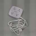 6 Ft Surge Protector Power Strip - 8 Widely Outlets with 4 USB Ports, 3 Side Outlet Extender with 6 Feet Extension Cord, Flat Plug, Wall Mount, Desk USB Charging Station, ETL,White