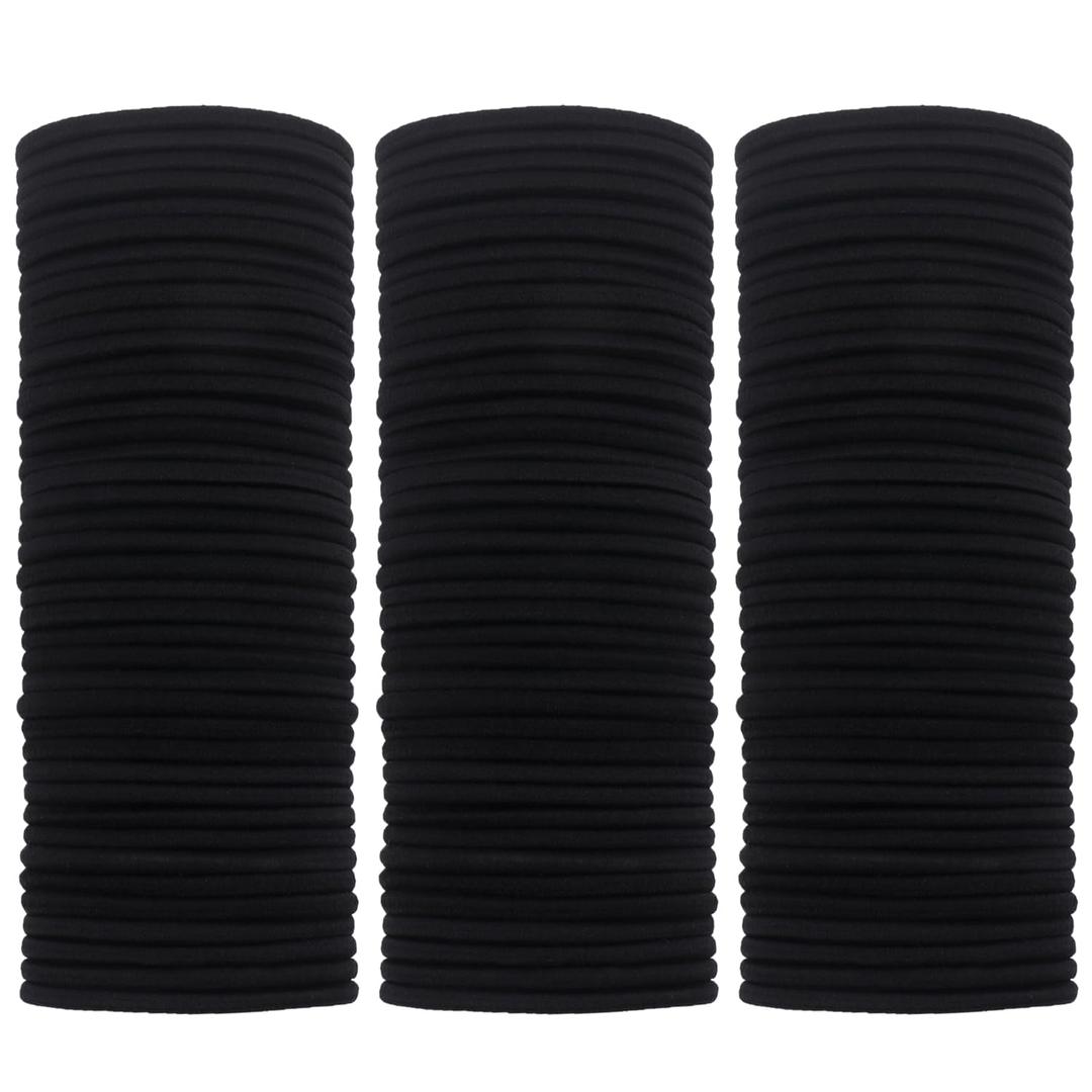 120 PCS(4mm) Black Elastics Hair Ties for All Hair Types, Pain-Free Hair Accessories for Women & Men,No Damage Hair Ponytail Holders Perfect for Long Lasting Braids, Ponytails and More