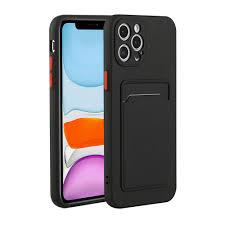 Phone Case for iPhone 15 Wallet Case Card Holder Slot Ultra Slim Fit Flexible TPU Gel Rubber Soft Skin Silicone Protective Phone Case Cover for Apple iPhone 15 6.1 inch Black