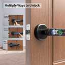 IRONZON Fingerprint Door Handle for Bedrooms - 191F 3-in-1 Fingerprint Door Lock with Keypad, Fingerprint Door Knob for Bedroom with Key, Keyless Entry Door Handle - Black