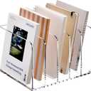 YUXUN Acrylic Magazine Holder,Clear Desk Organizer Vertical File Sorter Holder Stand for Notebook,Paper,Envelope,Magazine, Book Storage-Office/Home/Classroom Organization (5 Compartments,B5)
