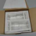 GOSCHE Glass Cups with Lids and Straws, 20oz Glass Cups Drinking Jar, Clear Iced Coffee Cups, Vintage Ripple Glass Tumbler for Water Coffee Tea, Clear, 2Pcs