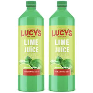 Lucy's Family Owned - 100% Lime Juice 32oz. Bottle (2 PACK) (EXP 07/14/27)