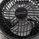 Supersonic SC-1076ERF Solar Powered Portable Fan with 6-Inch Fan Diameter, Adjustable 3 Wind Speed, Foldable Hanger Hook, LED Flashlight, Bluetooth, FM Radio, AUXUSB/mSD Inputs
