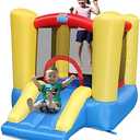 ACTION AIR Bounce House, Toddler Inflatable Bounce House with Blower for Indoor/Outdoor, Bouncy Castle with Durable Sewn and Extra Thick, Jump House with Slide for Kids (9309Y)