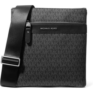 Michael Kors mens Hudson Flat Crossbody (One Size, Light Gunmetal-hardware/Black)