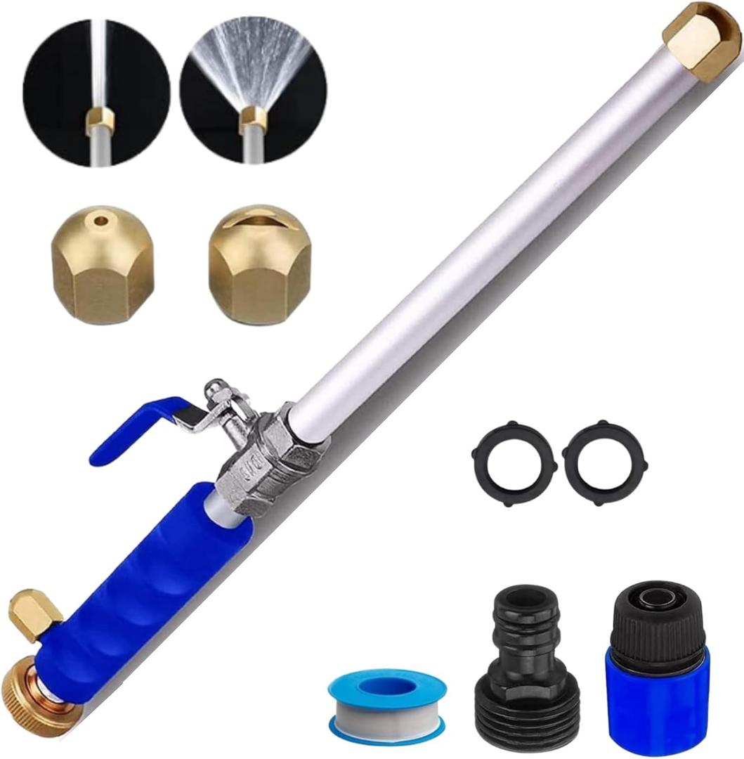 Upgraded Jet Nozzle for Garden Hose Power Washer Wand Hydro Jet High Pressure Washer Tools, 2-in-1 High Pressure Washer Tools with 2 Different Nozzles and Hose Quick Connectors