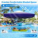 Floating Pool Shade Canopy with Steel Frame118x118in Adjustable Height Floating Tent for Pool and Lake Includes Electric Air Pump5 Pcs Water Float Kits with Built-in Cup Holders Carry Bag