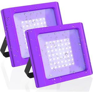 Rechargeable Black Light, Battery Operated Blacklight, Portable Cordless 395nm Black Lights for Glow Party, Halloween Decorations, Body Painting, Pet Urine Detection, Catfishing, 2 Pack