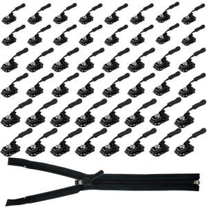 48PCS Zipper Repair Kit, Black Replacement Zipper Sliders and Pulls, 3 Assorted Sizes for Fixing Jackets, Coats, Backpacks, Luggage, Handbags and Tents