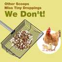 Chicken Poop Scooper with  Fine Mesh Sieve - Heavy Duty Chicken Coop Scoop for Sand, Extra Wide 10 Sifting Shovel Pooper Scooper and Coop Cleaning Must Haves