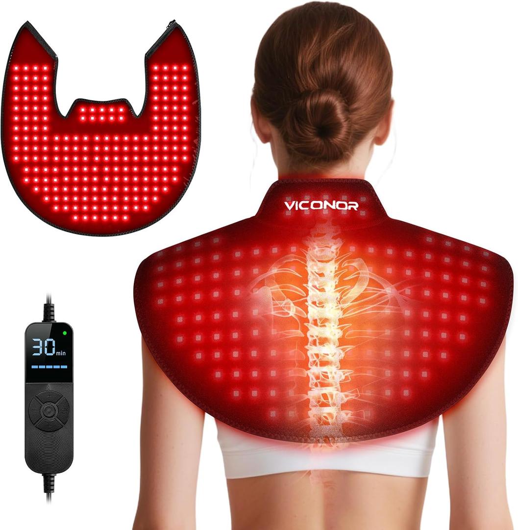 Red Light Therapy for Neck and Shoulder, Infrared Light Therapy for Body at Indoor, Pain Relief, 194-LED, 660nm & 850nm, 30W High Power