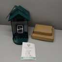 Soliom- Bird Feeder with Camera, 5W Solar Powered, AI Identify Species, Smart Wild Bird Watching, 2K Live View, Instant Arrival Alerts,Large 2.7L Seed Capacity, Metal Squirrel Chew-Proof - BF08 Green