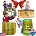 Skywin Inflatable Battle Bunkers - 4 Pieces Combat Obstacles Set for Play and Laser Tag (Blue) (1 Pack)