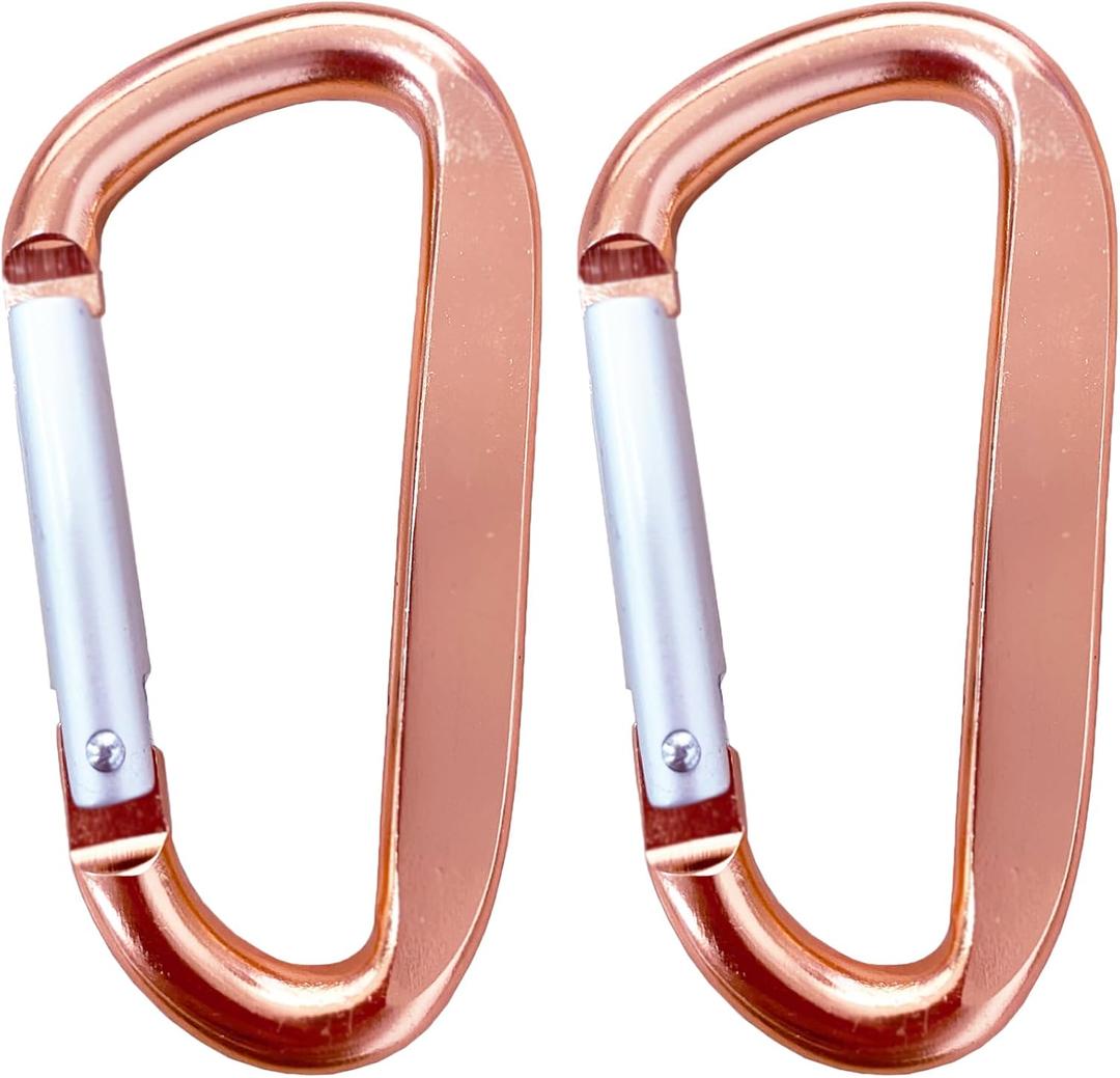 Cute Carabiner Clip, 3" Aluminum Alloy Caribeener D Ring, Spring Snap Hook for Keychain Clip