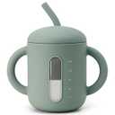 SAMiGO Silicone Baby Straw Cup for 6 12 18 Months, Sippy Cup for Infant and Toddler Training and Water Drinking, 6 OZ