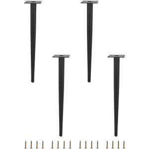4 Pack Furniture Legs, Round Tapered Furniture Feet, Heavy Duty Metal Foot for Sofa Cabinet Cupboard Bar Bed Table Chair Couch Ottoman Dresser Desk Home DIY Projects (50cm/20 Height, Black)