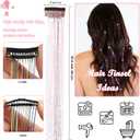 Hair Tinsel Clip in 18 Pcs Gold Clip In Tinsel Hair Extensions, Fairy Hair Tinsel Clips in Sparkly Glitter Hair Tinsel Kit Accessories for Girls Women Festival Party Daily Use (Gold-18 Pcs)