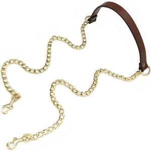 VanEnjoy 18MM Replacement Chain & Genuine Leather Shoulder Crossbody Straps for Handbags Purse Bags -Extended Version(Brownish Red)