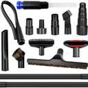 14Pcs Universal Vacuum Attachment for Wet Dry Vac Attachments， Vacuum Accessories and Attachments with Shop Vac Extension Wand, Hose Adapter fit 2 1/2", 1 1/4",1 7/8"