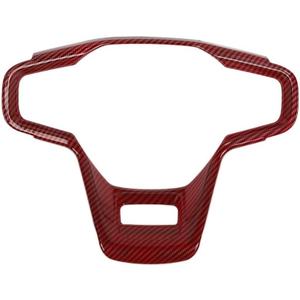 Car Interior Steering Wheel Decorative Cover Trim Decal ABS Carbon Fiber Compatible with Ford Bronco 2021 2022 Accessories (Color : Red Carbon Fiber)