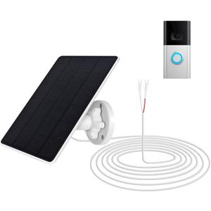 Solar Panel Charger for Ri ng doorbell Camera, Compatible with Ring Video Doorbell 3/3+/4, Battery Video Doorbell Plus, Not for Ring Video Doorbell 2, Waterproof, 6W Fast Charging (1Pack)