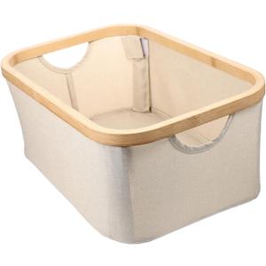 Collapsible Laundry Basket Utility Tote for Dirty Clothes Storage Modern Design for Bedroom Living Lightweight Practical Sundries Organizer (Beige)
